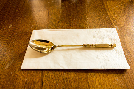 gold luxury teaspoonの写真素材