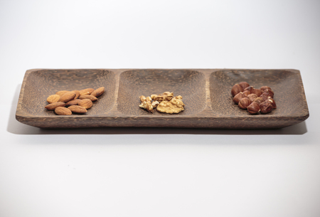 Isolated dried nuts and fruitsの写真素材