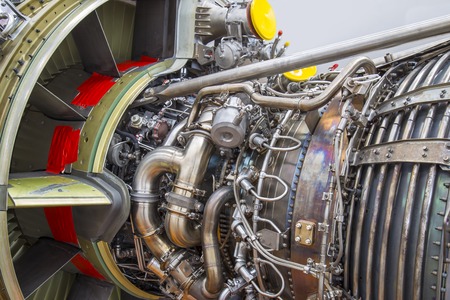 airplane engine side view close upの写真素材
