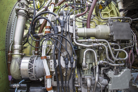 airplane engine side view close up