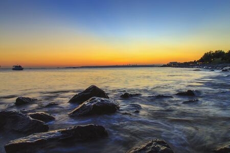Empty sea and rocks During the sunset with Silky Sea beacuse of the long exposure via ND Filter...
