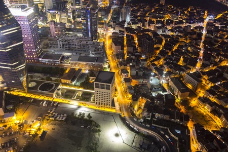 Istanbul view from air shows us amazing twilight sceneの写真素材