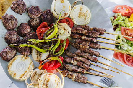 Turkish Traditional Food named as stick kebapの写真素材
