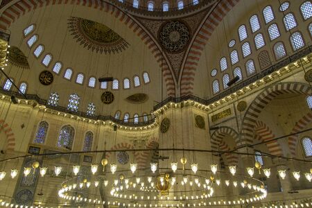 Istanbul, Turkey; December 29, 2017: Interior of Sultanahmet Mosque with its beautiful designのeditorial素材