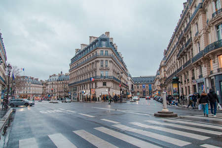 Paris, France; January 8 2022: General view from old city of Paris. Well designed flats and streets.