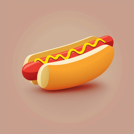 Hot dog vector illustration. Fast food icon. Hot dog icon.の素材