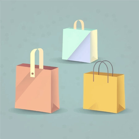 Illustration of paper shopping bags. Vector eps10 illustration.の素材