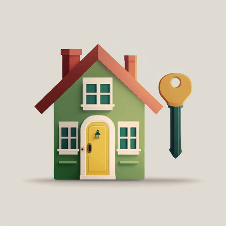 House with key. Real estate concept. Vector illustration. Eps 10の素材