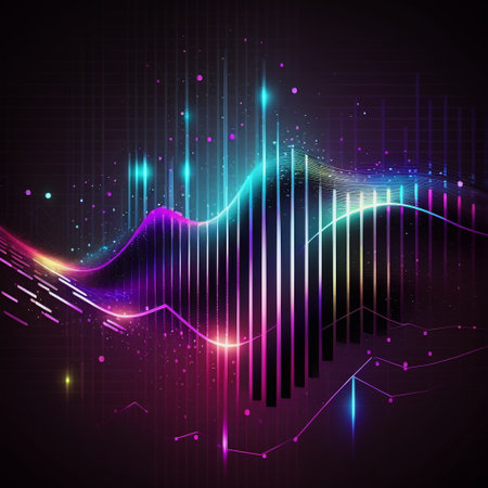 abstract background with dynamic waves. illustration.の素材