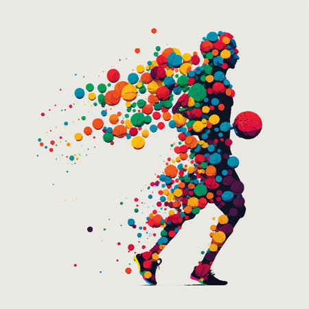 Silhouette of basketball player illustration flat designの素材