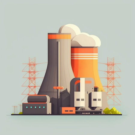 Nuclear plant minimal style with copy spaceの素材
