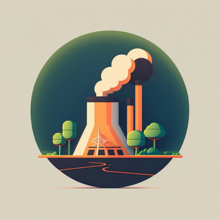 Nuclear plant minimal style with copy spaceの素材
