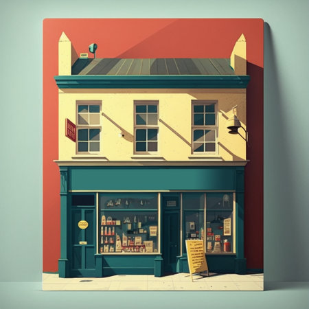 Empty sign shop view in street minimal styleの素材