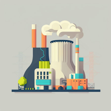 Nuclear plant minimal style with copy spaceの素材