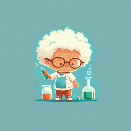 Toddler scientist experiment concept minimalissmの素材