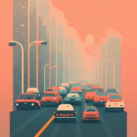 City air pollution from car exhaustの素材