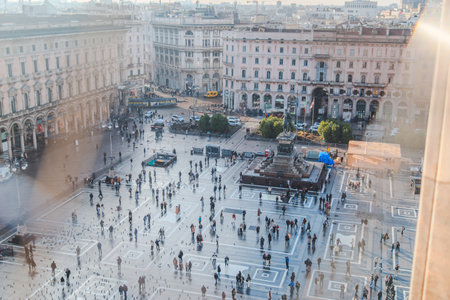 Milano; January 28, 2025: Duomo cathedral and roof detail viewの写真素材