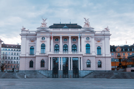 Zurich, January 25, 2025: General view from Zurich Opera House.