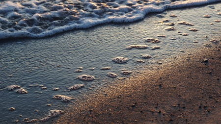 beach and water in the morningの写真素材