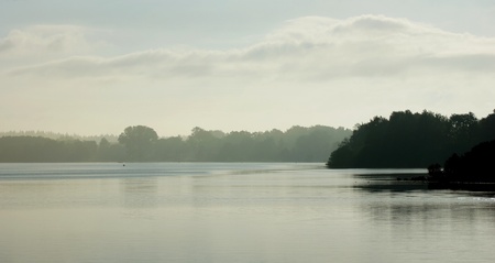 lake and fog