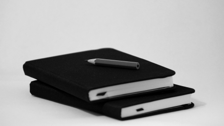 two-note-book and pencilの写真素材