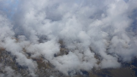 steaming mountainsの写真素材