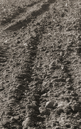 plowed earthの写真素材
