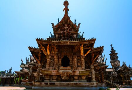 Sanctuary of Truth is a temple construction in Pattaya, Thailand. Selective focusの写真素材