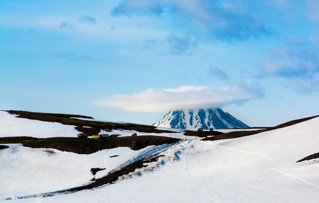 View on Viluchinskiy volcano, Kamchatka, Russia. Selective focusの写真素材