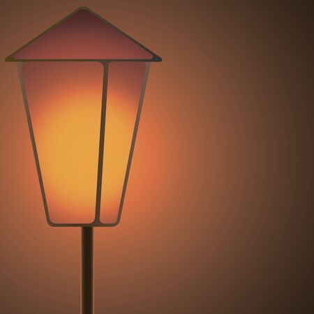 lantern shining in the dark on the top leftのイラスト素材