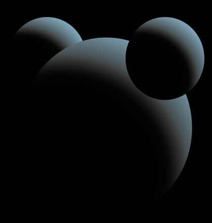 Blue Planet and two satellites in the nightのイラスト素材