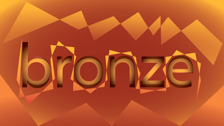 African style bronze lettering on a yellow backgroundのイラスト素材