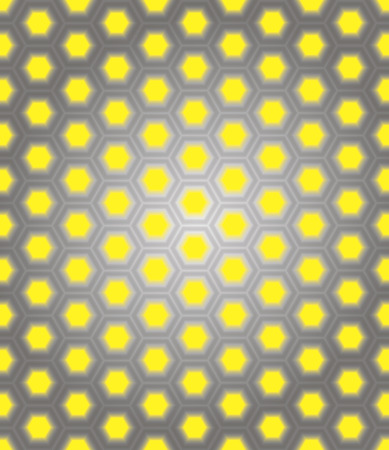 metal honeycomb on a yellow backgroundのイラスト素材