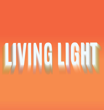living light blurring the inscription on an orange backgroundの写真素材