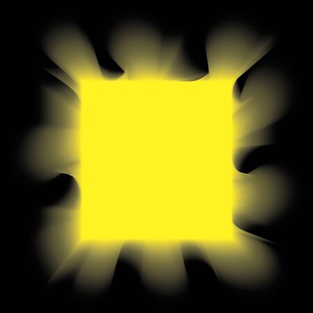 Yellow smoke square on a black backgroundの写真素材