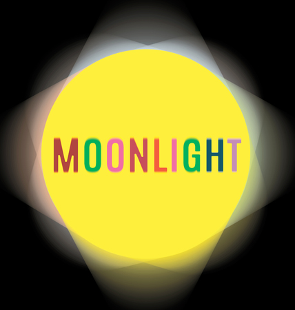 searchlights around the labels moonlight flower yellowのイラスト素材