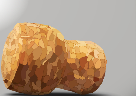champagne cork on a gray background shadowのイラスト素材
