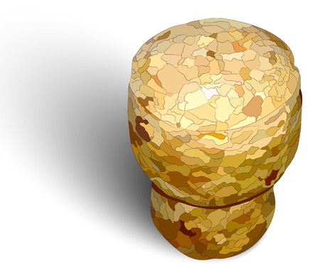 Champagne cork on the right white background photorealisticのイラスト素材