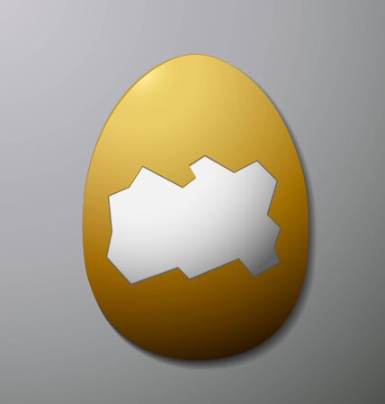 easter egg without the shell in the middle gray backgroundのイラスト素材