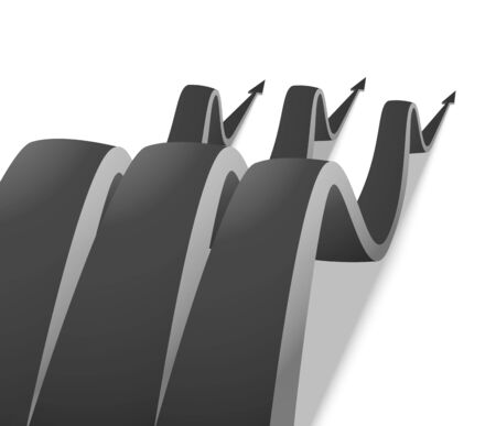 Three wavy gray arrow on a white backgroundのイラスト素材