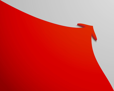 red arrow goes up on a white layout.のイラスト素材