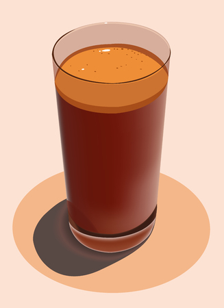 Glass with freshly squeezed juice on a white backgroundのイラスト素材