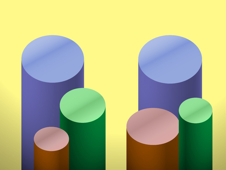 Chart columns multicolored yellow backgroundのイラスト素材