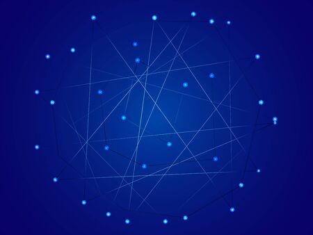 Starry sky map, random schematic bright stars on a blue background.のイラスト素材