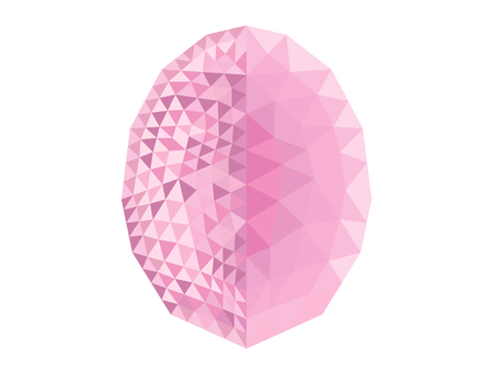 Faceted gem on white background, triangulationのイラスト素材