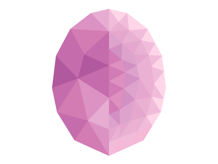 Faceted gem on white background, triangulationのイラスト素材