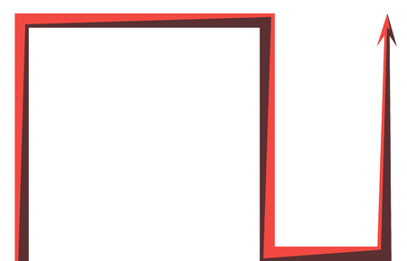 red arrow graph on white backgroundのイラスト素材