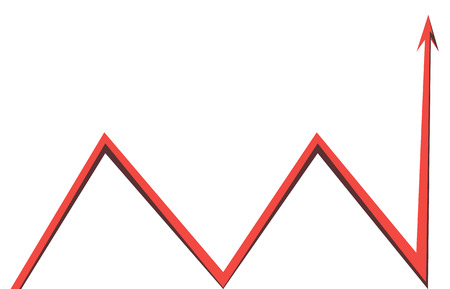 red arrow graph on white backgroundのイラスト素材