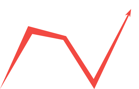 red arrow graph on white backgroundのイラスト素材