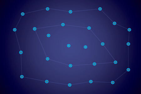 Starry sky map, random schematic bright starsの写真素材
